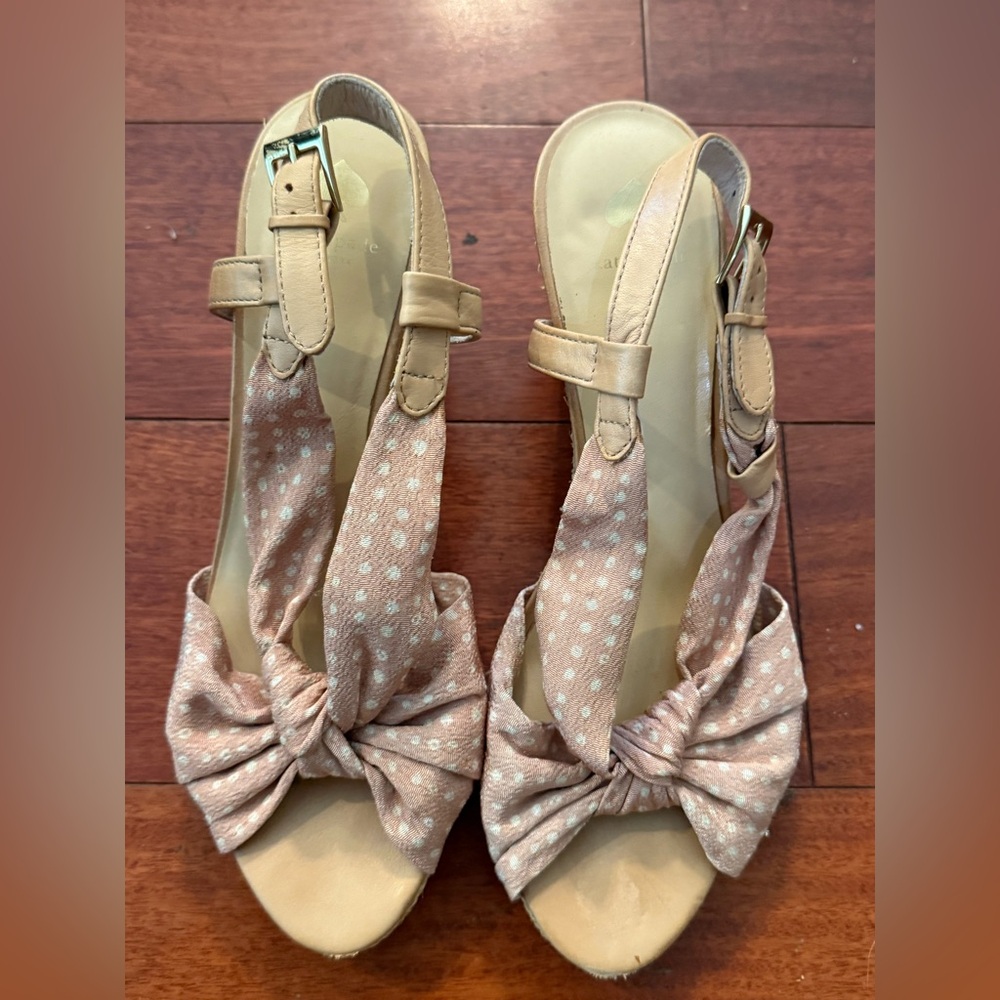 Kate Spade Beige Polka Dot Sandals